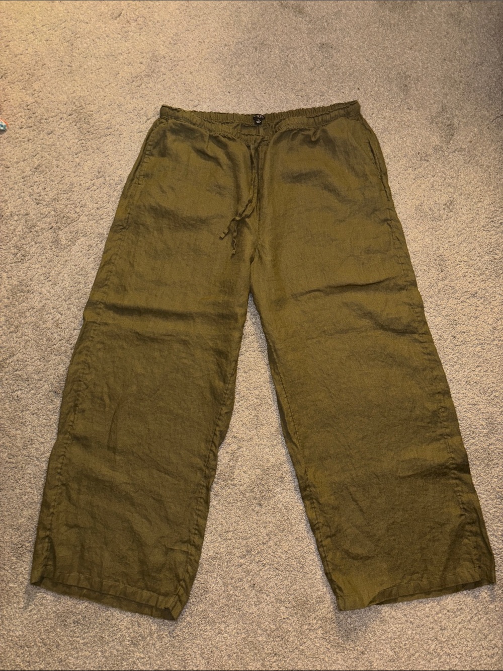 🫒 {PRICE FIRM} J. Crew Soleil Linen Pants ~ Tuscan Olive - Picture 5 of 9